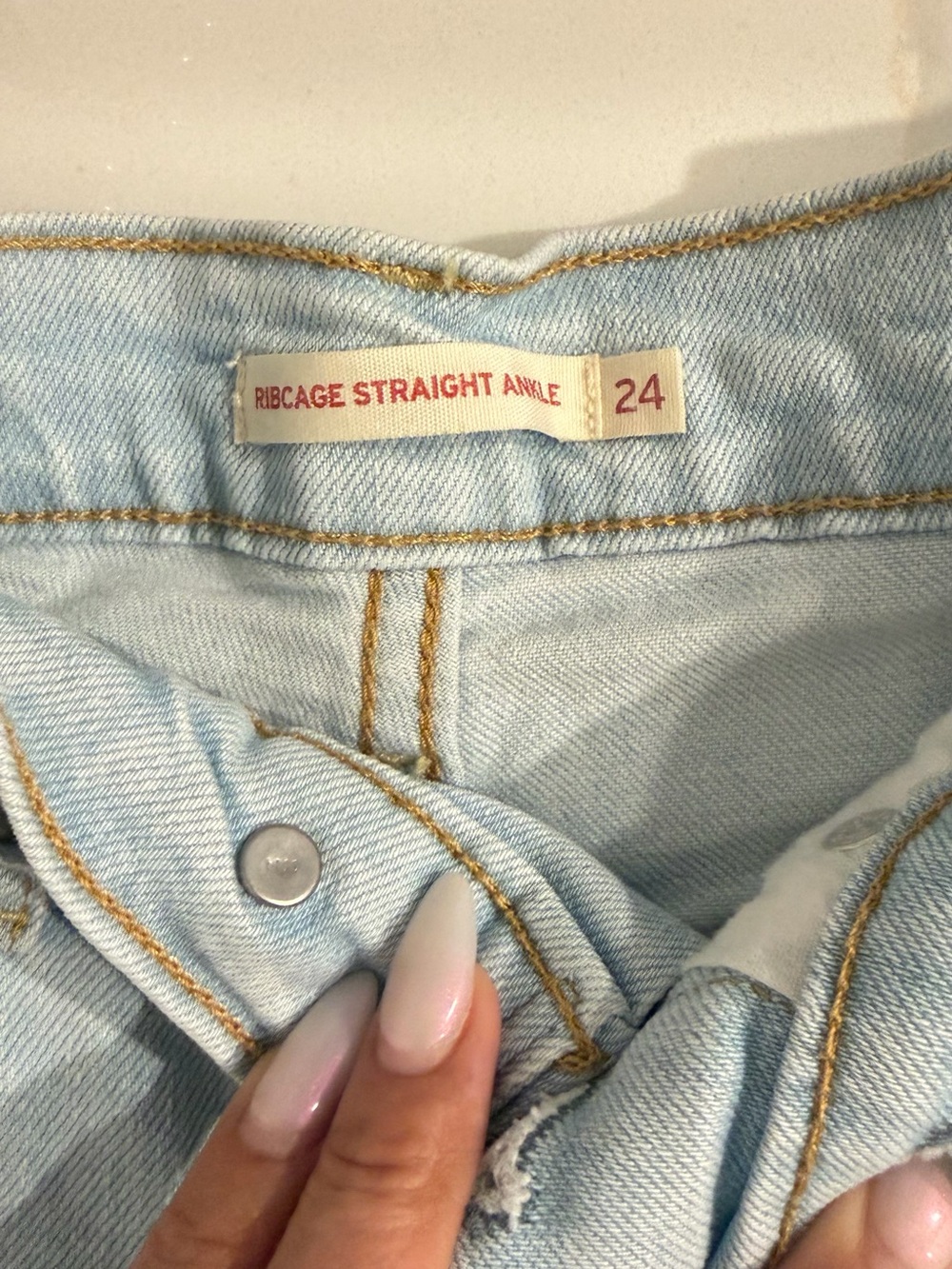Levi's Light Blue Ribcage Straight Ankle Jeans